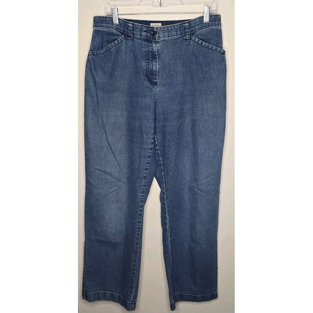 L.L.Bean Womens Classic‎ Fit Jeans 12 Blue High Rise Stretch Denim Medium Wash